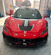 Ferrari F8 Tributo Spider 2020 2021 2022 2023 with Aftermarket Parts - Hood Vent Trim Pre-preg Carbon Fiber from Ventus Veloce